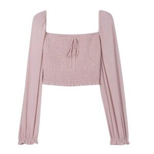 Aritzia Wilfred Saga Blouse- Smocked Square Neck Puff Sleeve Blouse- Size Medium